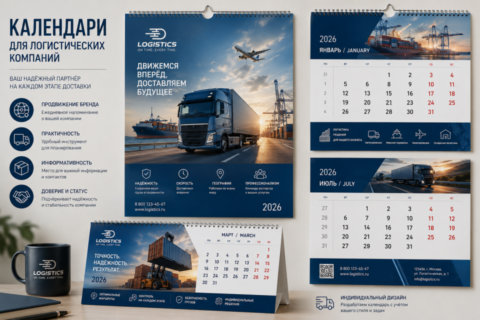 Печать календарей для логистических компаний