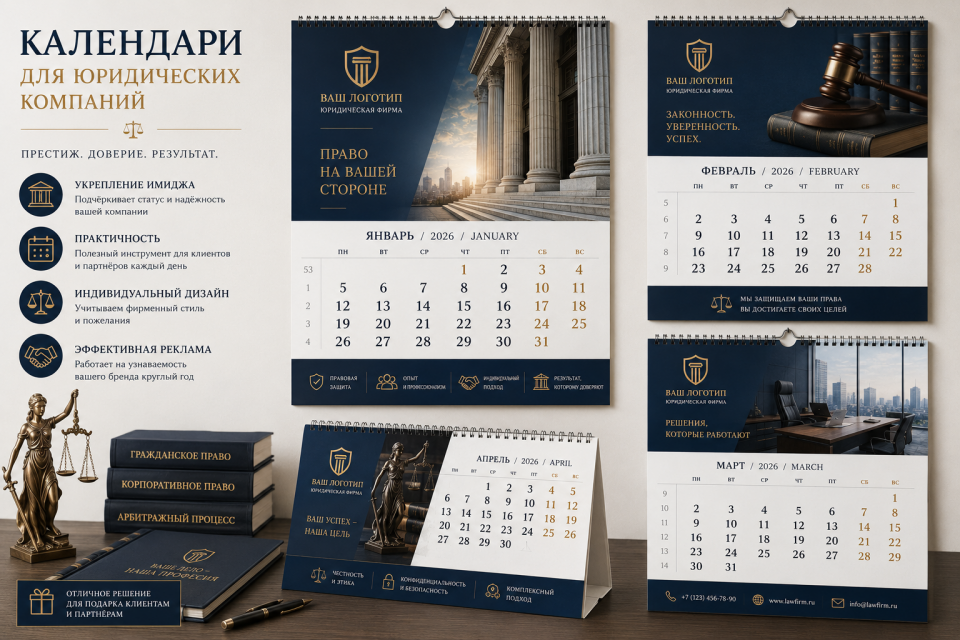 Печать календарей для юридических фирм