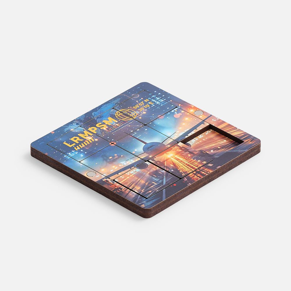 Головоломка-пятнашки с крышкой PuzzleBox на заказ