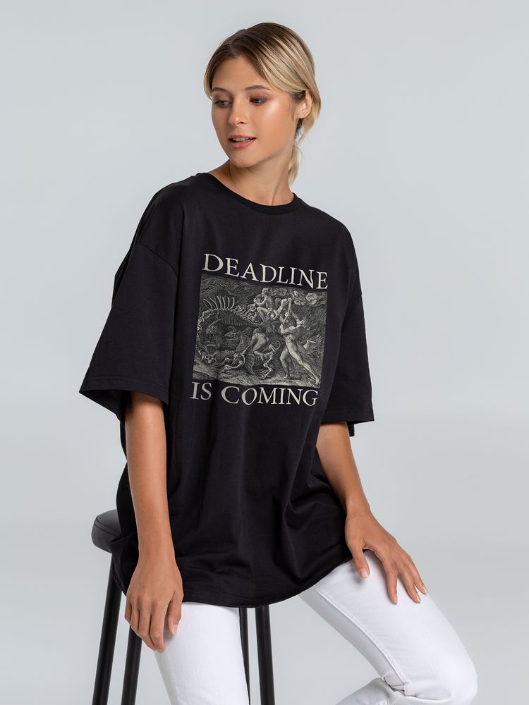Футболка оверсайз Deadline, черная, размер M/L
